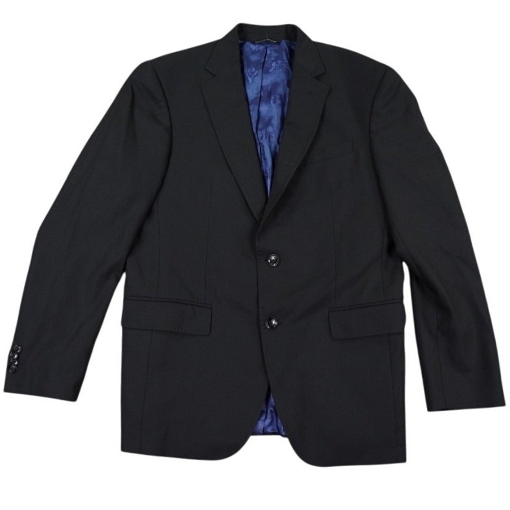 Ted Baker Blazer Mens 42R Black Regular Jay CT Wool Sport Coat Made Fabric Italy